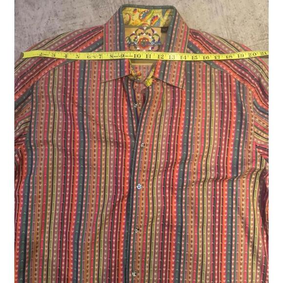 Robert Graham Men's Casual Button-Up Shirt - Striped Pattern, Size XL - Picture 3 of 6